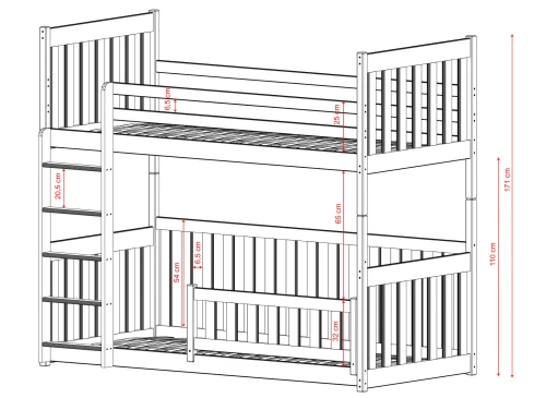 CRIS 90x200 pin lit superposé Lano Meubles