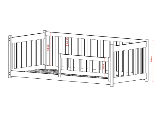 CONCEPT 80x160 blanc parc lit Montessori au sol pour enfants Lano Meubles