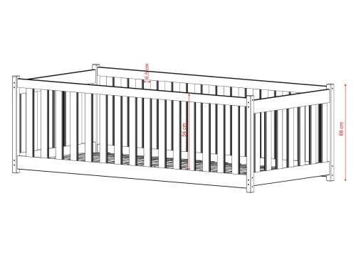 CONCEPT 80x180 pin parc lit Montessori au sol pour enfants Lano Meubles