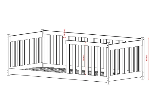 CONCEPT 80x190 pin parc lit Montessori au sol pour enfants Lano Meubles