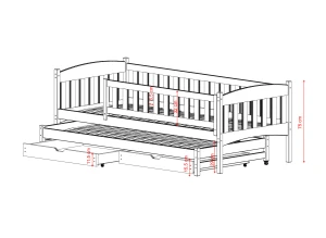 AMELKA 90x190 cachemire lit gigogne double Lano Meubles