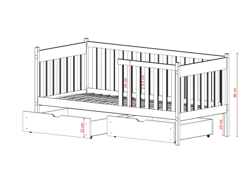 ALICJA 80x180 pin lit enfant simple Lano Meubles