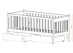 ALICJA 90x190 bleu lit enfant simple Lano Meubles
