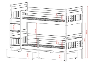 ADAŚ 90x200 olive green bunk bed Lano Furniture