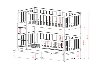 MICHALINA 80x190 graphite lit superposé Lano Meubles