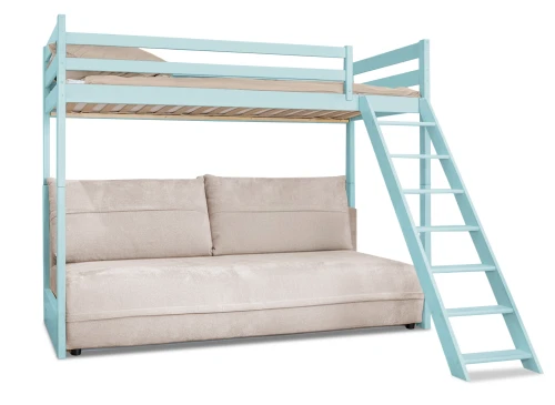 SAVIO 90x200/140x200 bleu lit mezzanine avec canapé-lit en tissu  perfect harmony 02 Lano Meubles