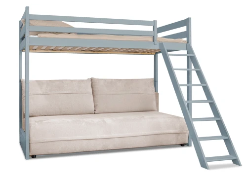 SAVIO 90x200/140x200 gris cendré lit mezzanine avec canapé-lit en tissu  perfect harmony 02 Lano Meubles