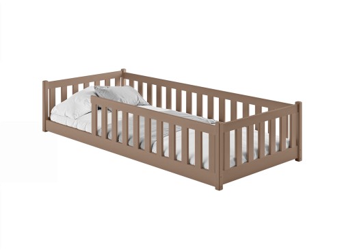 BELLA 80x180 milk chocolate Montessori floor bed for children Lano Meble