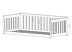 CONCEPT 80x160 cannelle lit enfant simple parc Lano Meubles