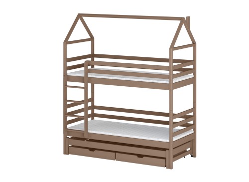 DALIA 80x190 chocolat au lait lit superposé maison Lano Meubles
