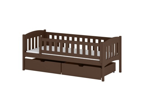 GUCIO 90x180 chocolat noir enfant simple Lano Meubles