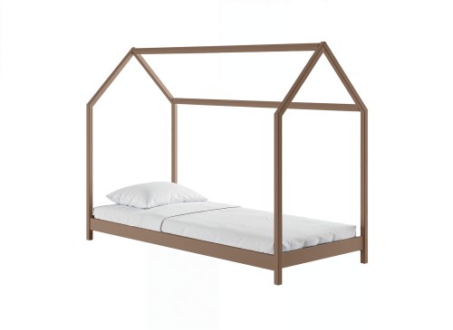 LUCKY 90x200 chocolat au lait lit enfant simple maison Lano Meubles