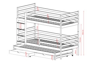 LUK 80x170 cannelle superposé Lano Meubles