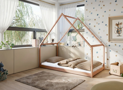 MORIS 90x200 cannelle lit enfant simple maison Lano Meubles