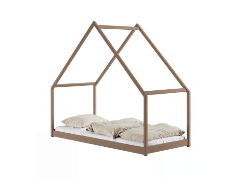 MORIS 80x180 chocolat au lait lit enfant simple maison Lano Meubles