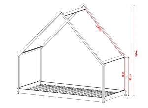 MORIS 90x200 chocolat au lait lit enfant simple maison Lano Meubles