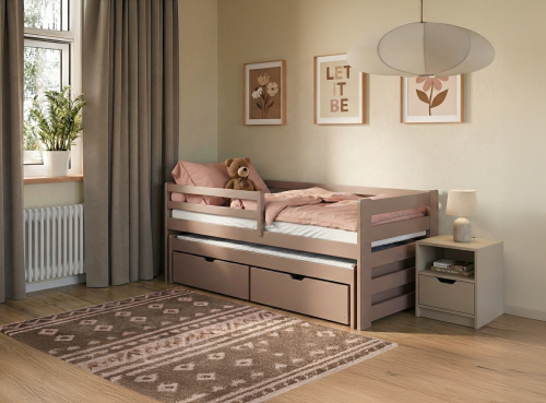 SENSO 80x160 chocolat au lait lit gigogne double Lano Meubles