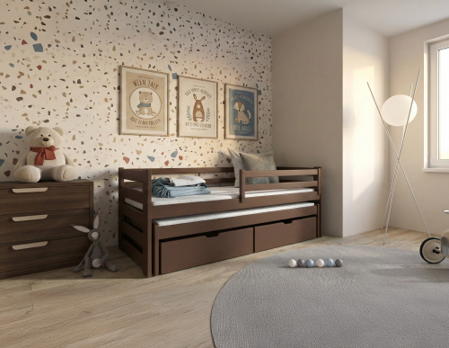 SENSO 90x190 chocolat noir lit gigogne double Lano Meubles