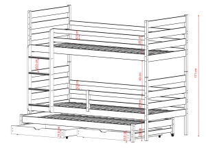TOMI 80x160 cannelle superposé Lano Meubles