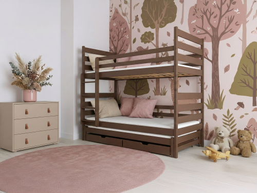 TOMI 90x190 chocolat noir superposé Lano Meubles