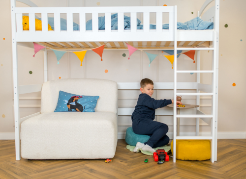 MIA 90x200 blanc lit enfant simple mezzanine Lano Meubles