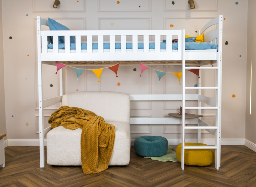 MIA 90x200 blanc lit enfant simple mezzanine Lano Meubles