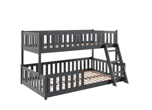 NICE 90x200/120x200 graphite lit superposé à base large Lano Meubles