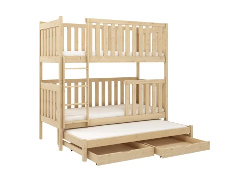 EMILKA 90x200 bois non laqué lit superposé Lano Meubles
