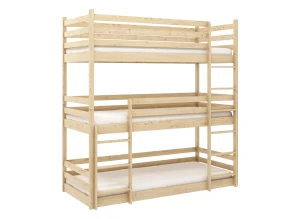 TED 80x200 Unlacquered Wooden Bunk Bed by Lano Furniture