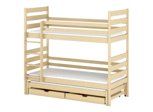 TOMI 90x180 unlacquered wood bunk bed Lano Furniture