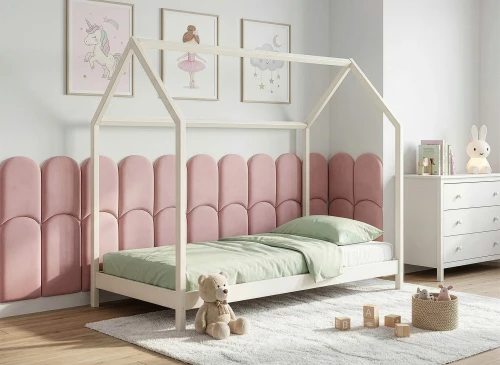 LUCKY 80x180 coton lit enfant simple maisonnette Lano Meubles