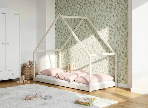 MORIS 90x200 coton lit enfant simple maisonnette Lano Meubles