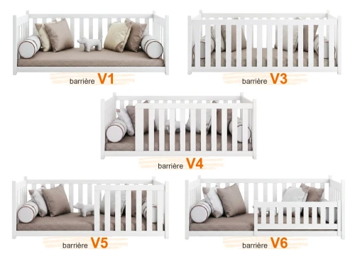 CONCEPT 80x190 blanc parc lit Montessori au sol pour enfants Lano Meubles