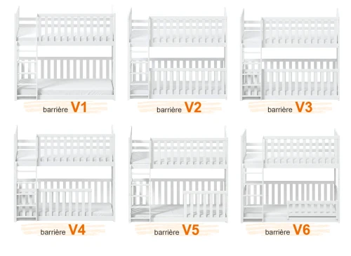 KONRAD 80x160 bleu lit superposé Lano Meubles