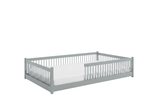 JUNIOR 120x200 lit Montessori au sol pour enfants gris Lano Meubles