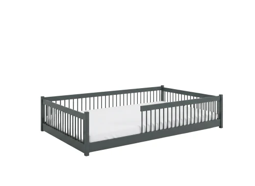 JUNIOR 120x200 lit Montessori au sol pour enfants graphite Lano Meubles
