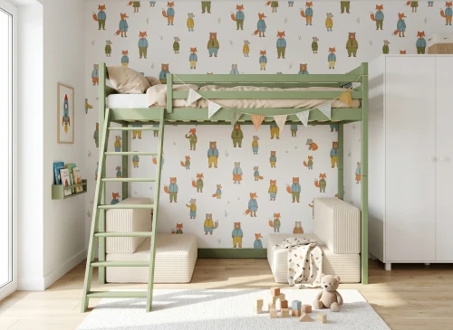 SOFENA 90x200 olive lit mezzanine avec canapé convertible tissu beige poso 38 Lano Meubles