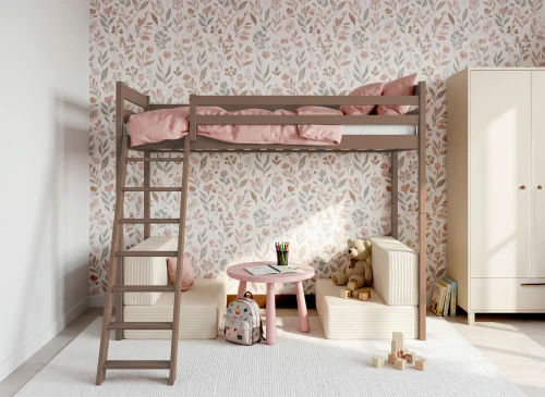SOFENA 90x200 chocolat au lait lit mezzanine avec canapé modulable en tissu beige poso 38 Lano Meubles