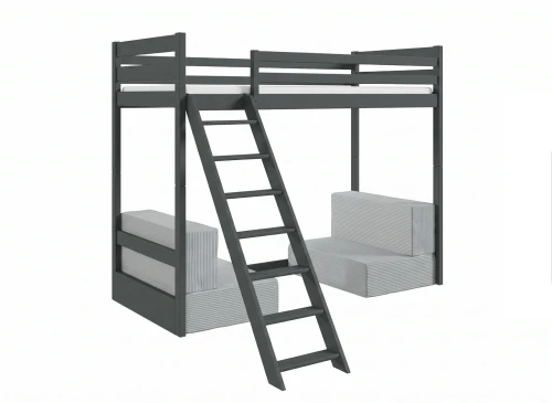 SOFENA 90x200 graphite lit mezzanine avec canapé modulable en tissu gris zoom 15 sage Lano Meubles