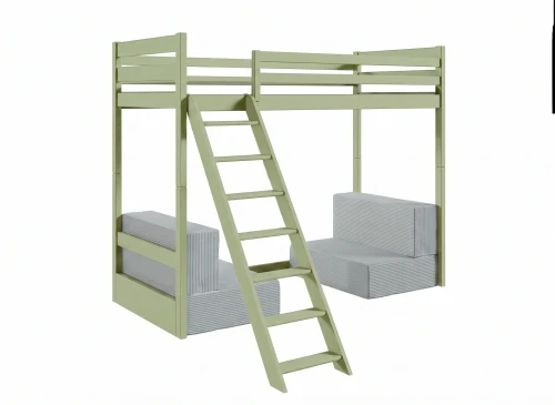 SOFENA 90x200 olive lit mezzanine avec canapé modulable en tissuperfect gris zoom 15 sage Lano Meubles