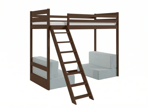 SOFENA 90x200 chocolat noir lit mezzanine avec canapé modulable en tissu gris zoom 15 sage Lano Meubles