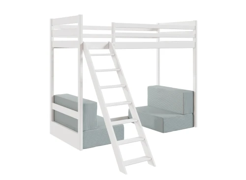 SOFENA 90x200 blanc lit mezzanine avec canapé modulable en tissu gris zoom 15 sage Lano Meubles