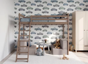 SOFENA 90x200 chocolat au lait lit mezzanine canapé modulable en tissu gris clair 19 dove Lano Meubles