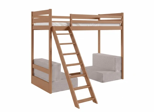 SOFENA 90x200 cannelle lit mezzanine canapé modulable en tissu gris clair 19 dove Lano Meubles