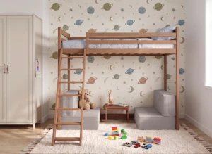 SOFENA 90x200 cannelle lit mezzanine canapé modulable en tissu gris clair 19 dove Lano Meubles