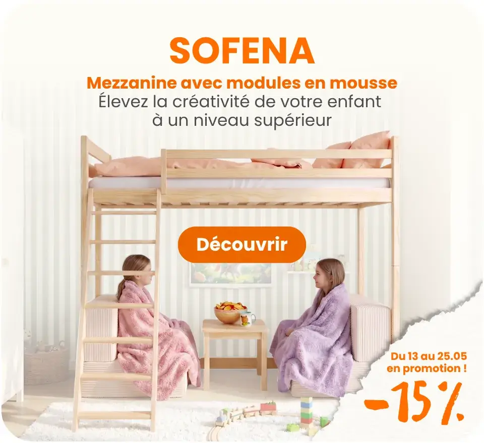 SOFENA – lit mezzanine avec canapé modulable